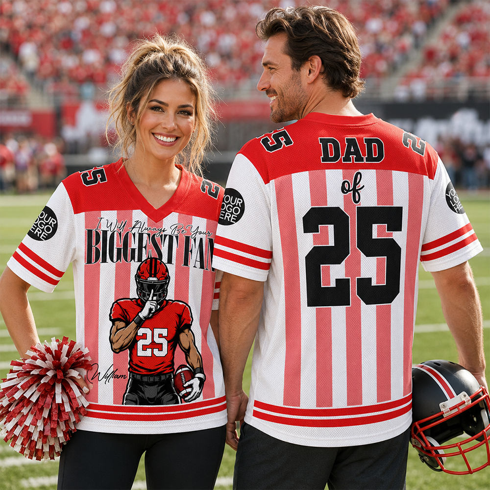 I'll Always Be Your Biggest Fan - Custom Clipart Personalized For Football Players Football Family NA04 Hv01
