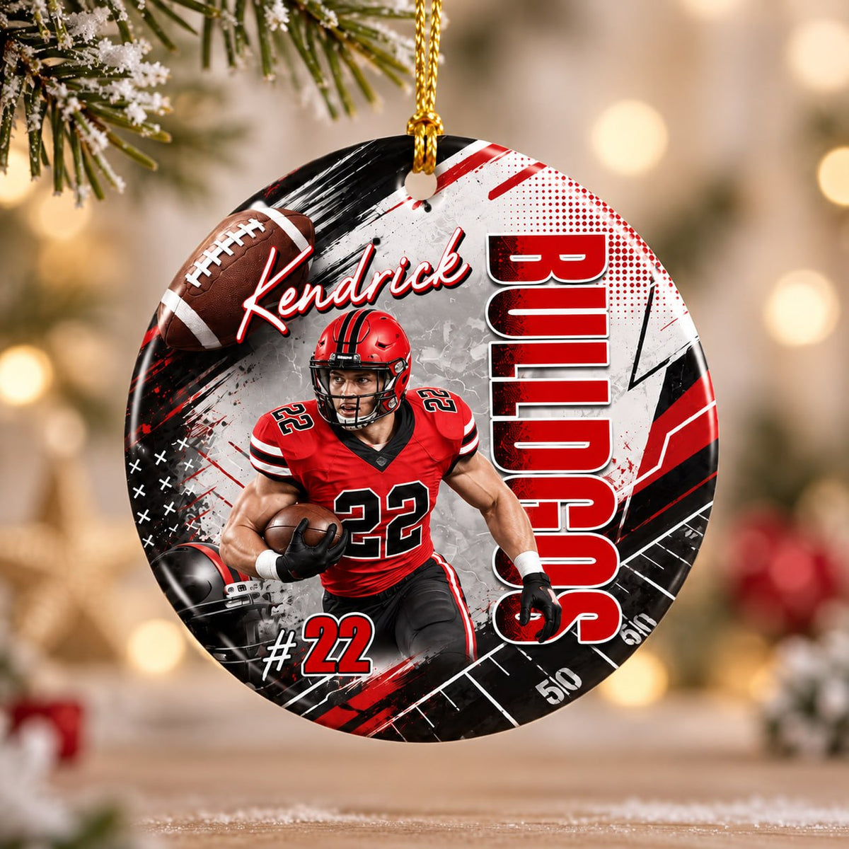 Personalized Football Ceramic Ornament For Christmas - Gifts For Football Lovers & Family NA04 T24