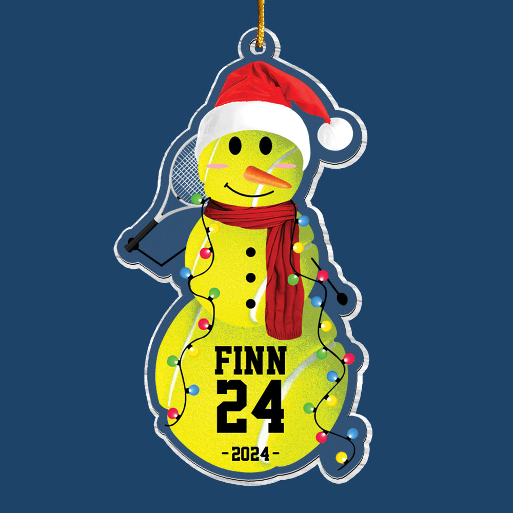 Tennis Snowman - Gifts For Players, Team, Boys - Personalized Acrylic Ornament Tu20