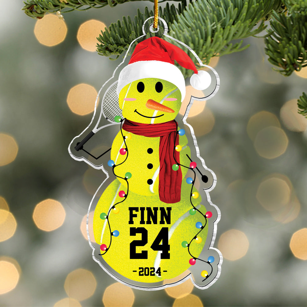 Tennis Snowman - Gifts For Players, Team, Boys - Personalized Acrylic Ornament Tu20