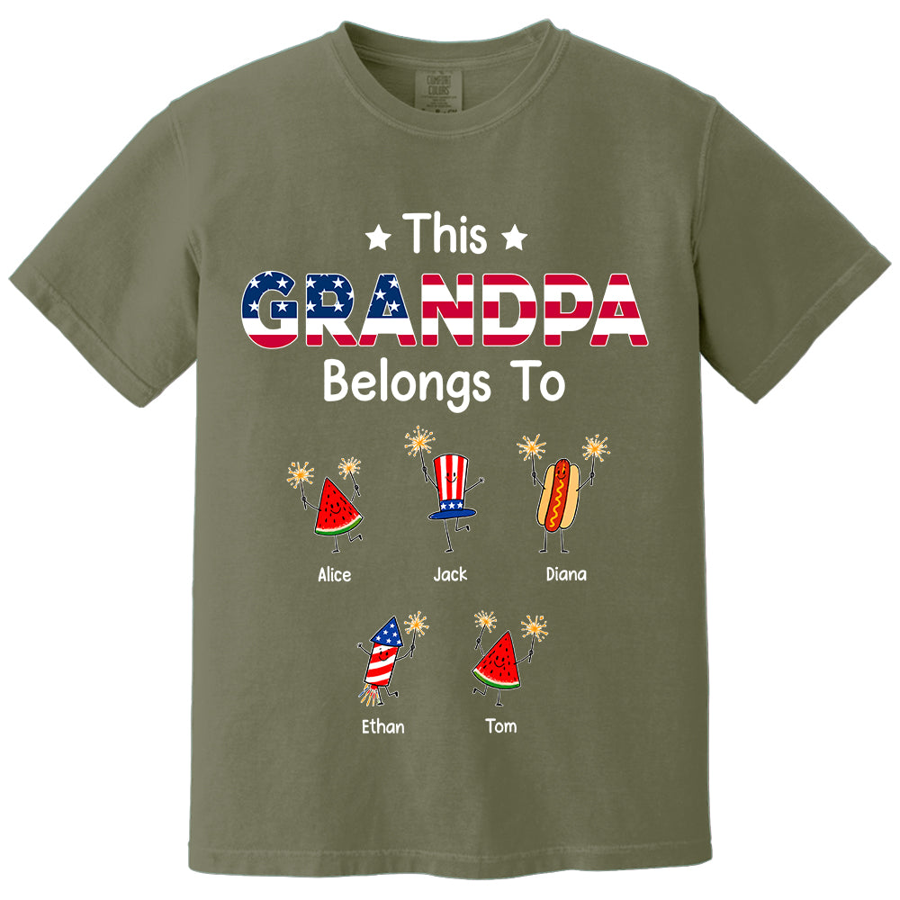 Personalized This Grandpa Belongs To Shirt, Custom Grandparents Shirt, Father's Day Gift, America 250th Anniversary Shirt, Patriotic Grandpa Tee 2026 Na02 TH23