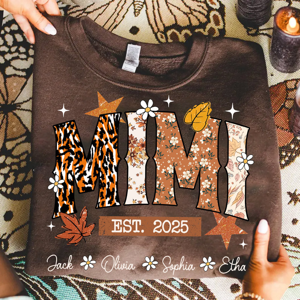 Fall Grandma Shirt - Personalized TShirt Sweatshirt Hoodie For Grandma - Autumn Family Gifts Na04 Do99