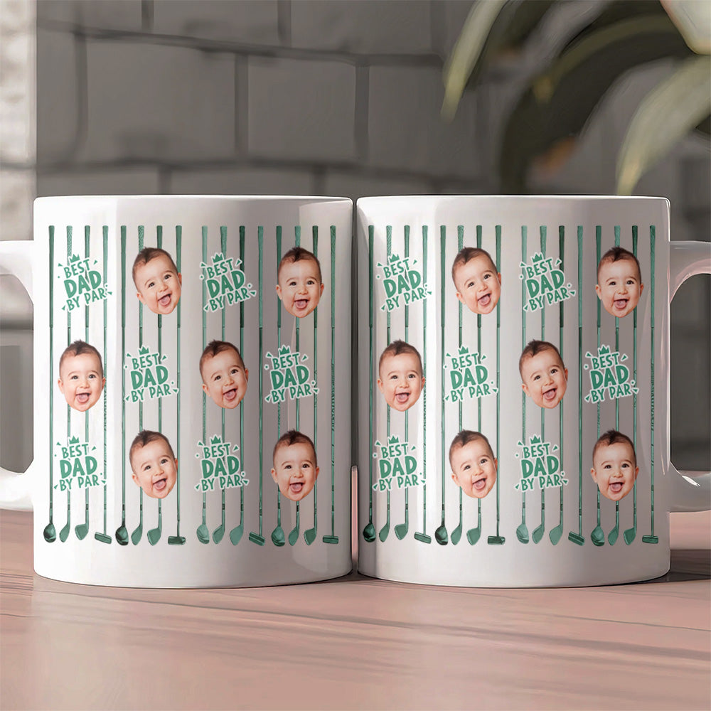 Best Dad By Par Custom Photo Golf Dad Father's Day Gift For Dad, Husband - Personalized Mug Na02 T24