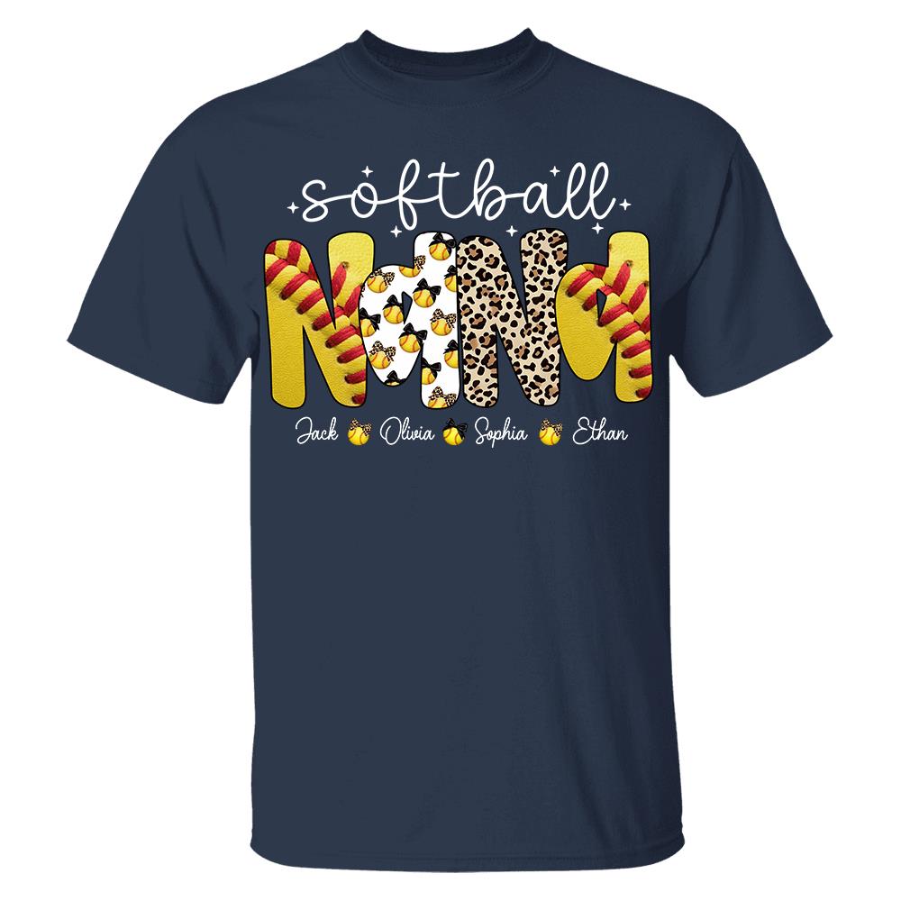 Personalized Softball Mama Shirt, Custom Softball Sports Grandma Nickname Shirt