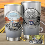 Celebrate 100 Years of Road Route 66 Tumbler - Custom Vehicle's Photo Tumbler - Gift for Bikers A2110 Pt99