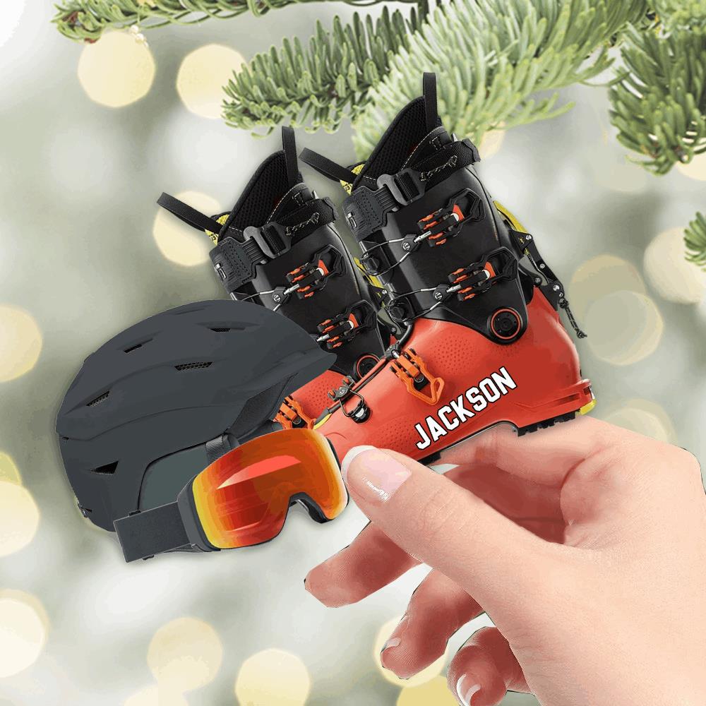 Custom Skiing Ornament - Personalized Acrylic Ornament Nh00