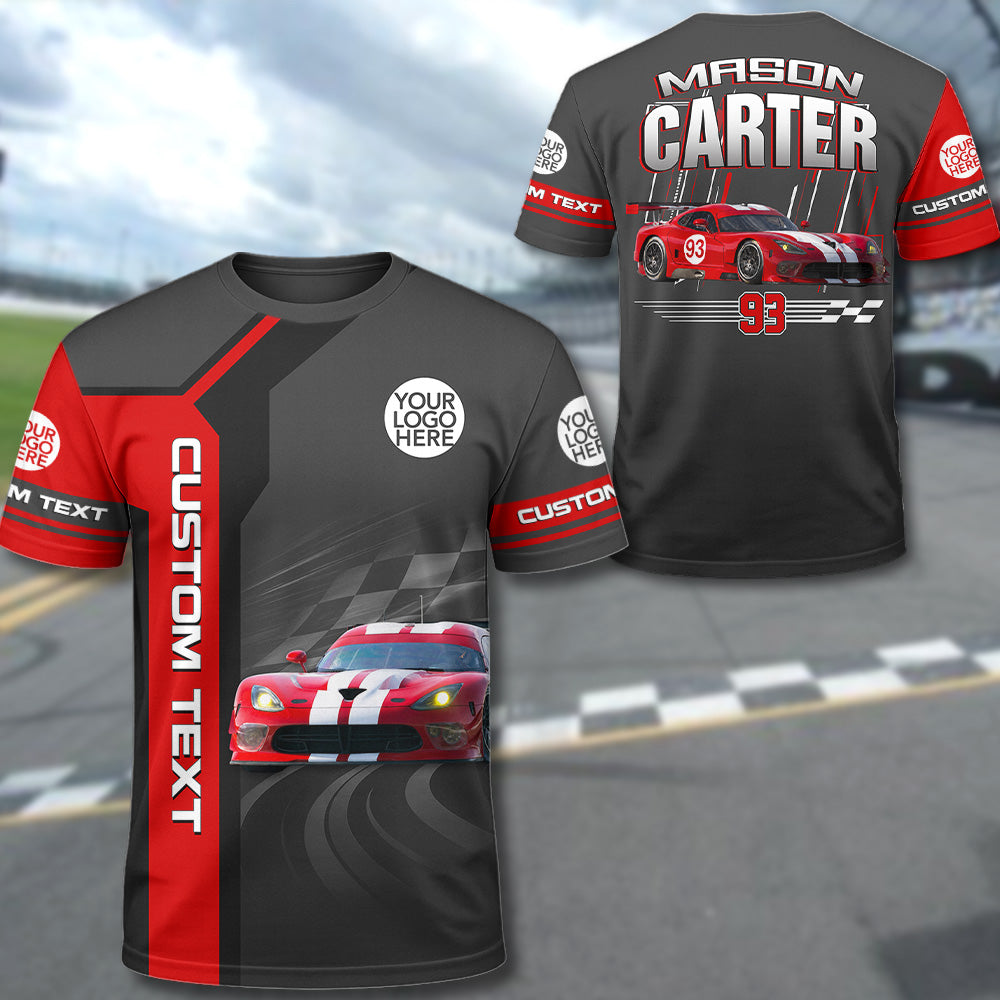 Custom Photo Racing Car Shirt - Personalized Name Car Shirt For Racing Fans A2110 Pt99