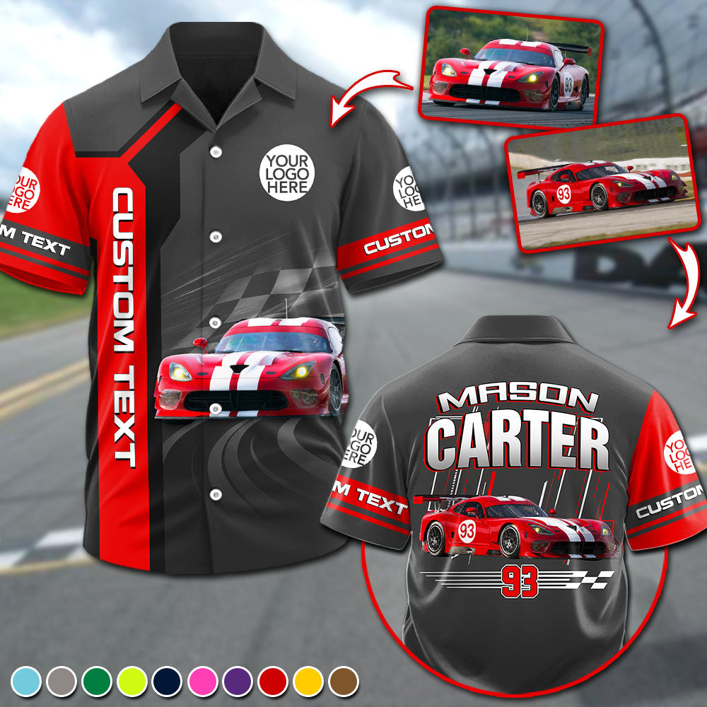 Custom Photo Racing Car Shirt - Personalized Name Car Shirt For Racing Fans A2110 Pt99