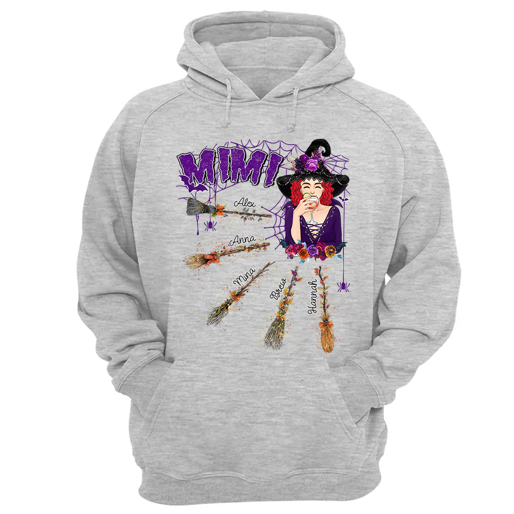 Personalized Halloween Shirt For Grandma - Custom Awesome Witch Grandma Kids NA04 Nh00