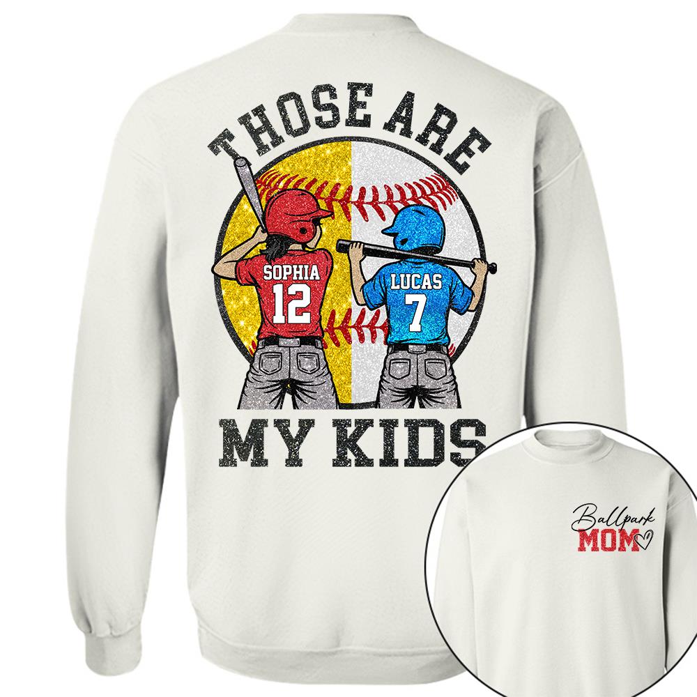 Personalized Baseball Mom Softball Ballpark Mom Shirt Those Are My Kids Shirt Gift For Sport Family T1807 Hv01