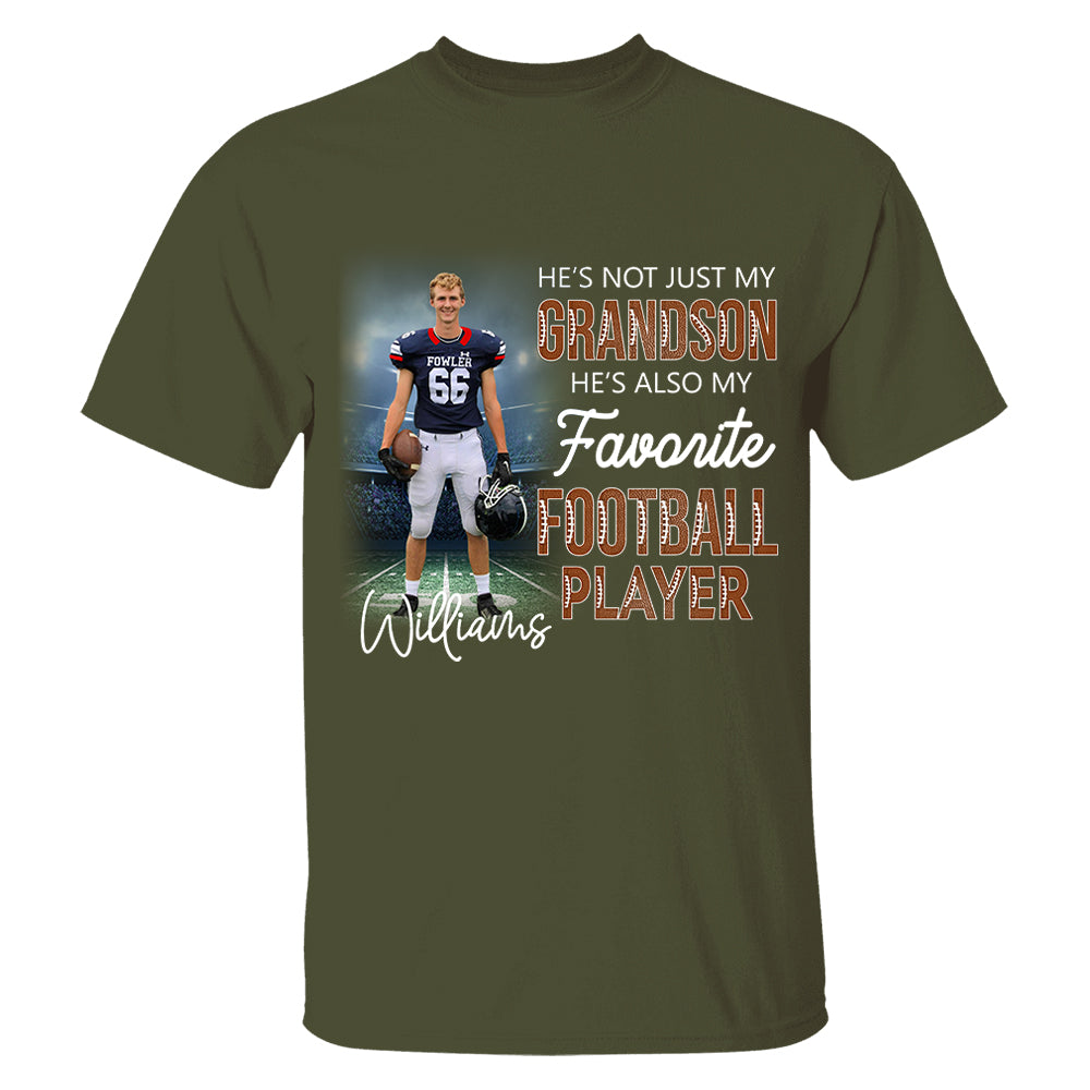 He's Not Just My Grandson He's Favorite Football Player - Personalized Shirt Tu20