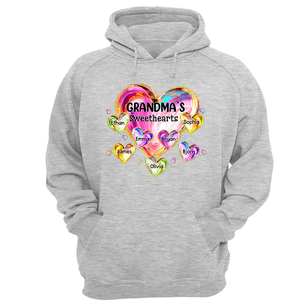 Custom Grandma Valentine Abstract Sweethearts for Grandmas Shirt - Personalized Valentine Shirt Nh00