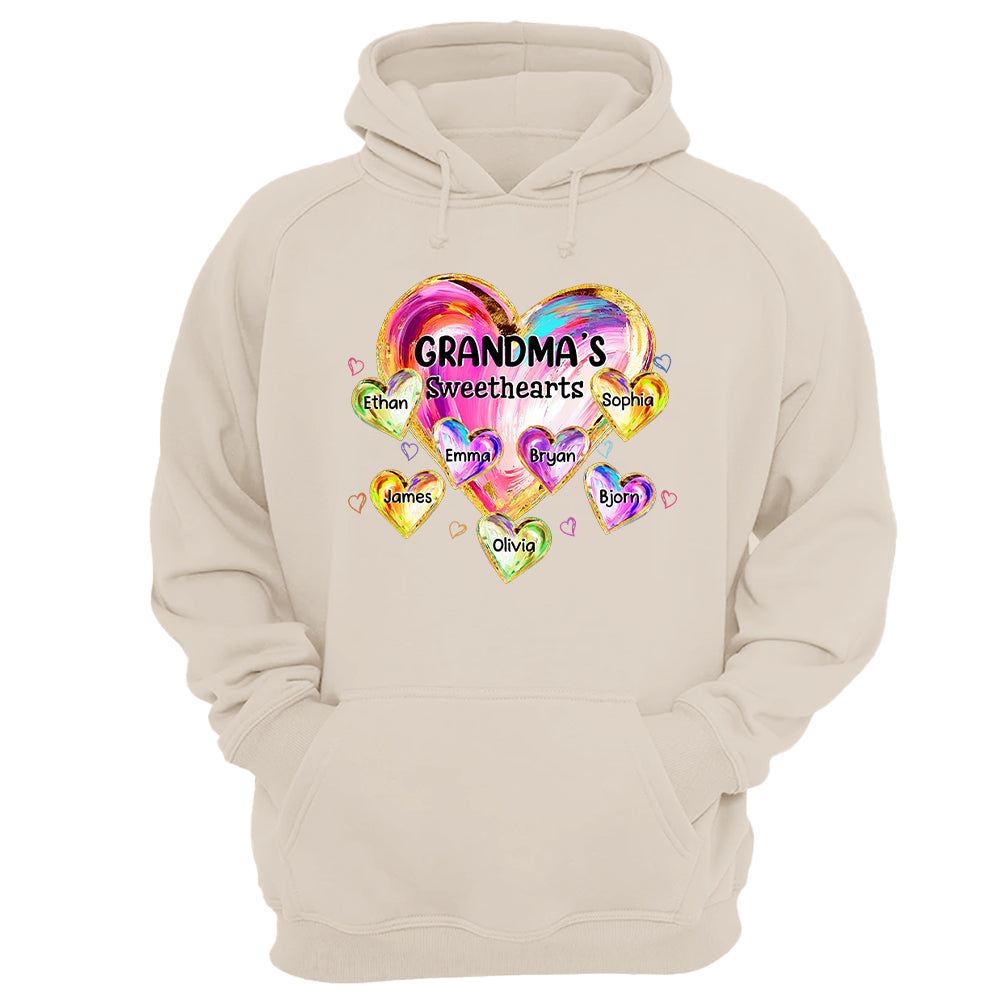 Custom Grandma Valentine Abstract Sweethearts for Grandmas Shirt - Personalized Valentine Shirt Nh00
