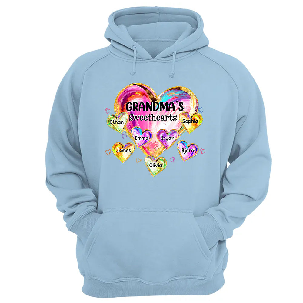 Custom Grandma Valentine Abstract Sweethearts for Grandmas Shirt - Personalized Valentine Shirt Nh00