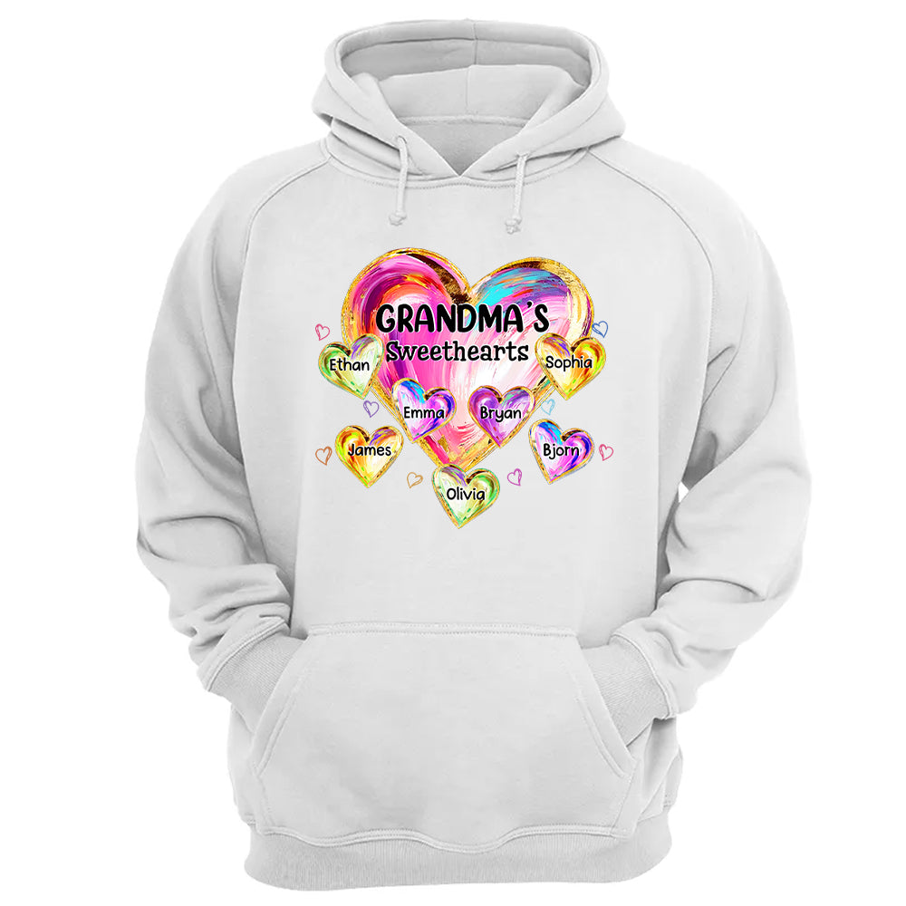 Custom Grandma Valentine Abstract Sweethearts for Grandmas Shirt - Personalized Valentine Shirt Nh00