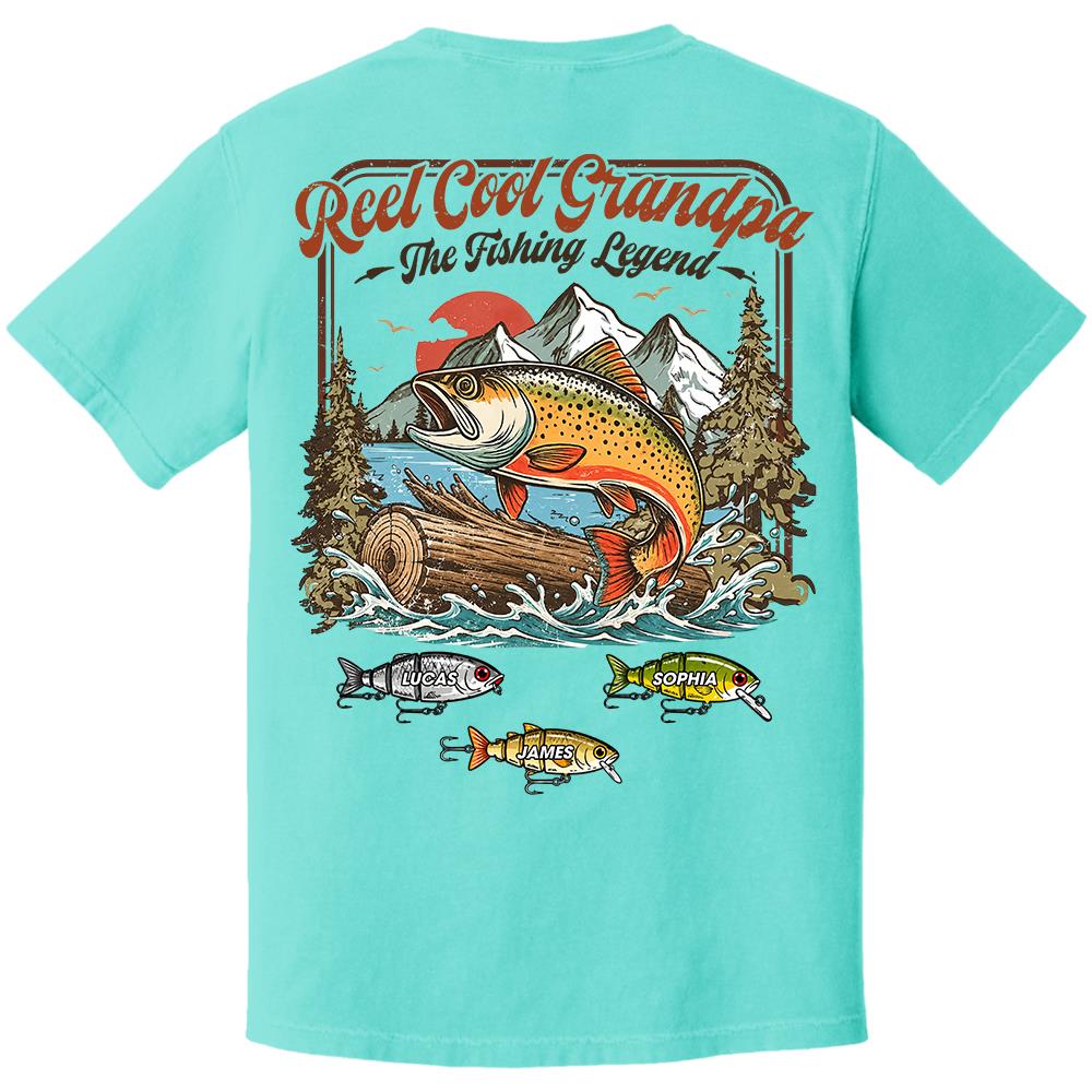 Personalized Reel Cool Grandpa T-Shirt – Funny Fishing Grandpa Shirt Hv01