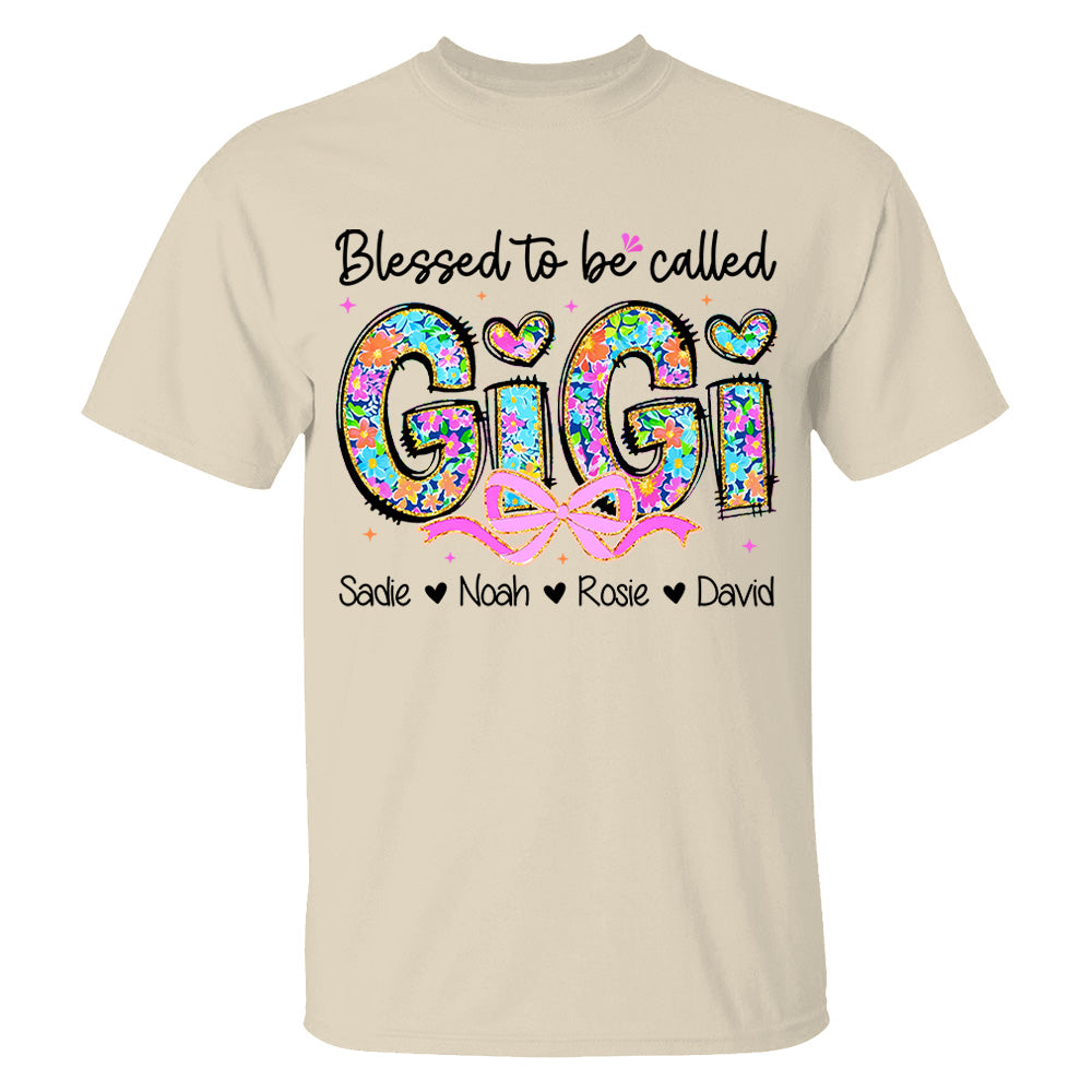Personlized Blessed To Be Called Grandma Shirt, Custom Nickname and Kid T1807 NV01