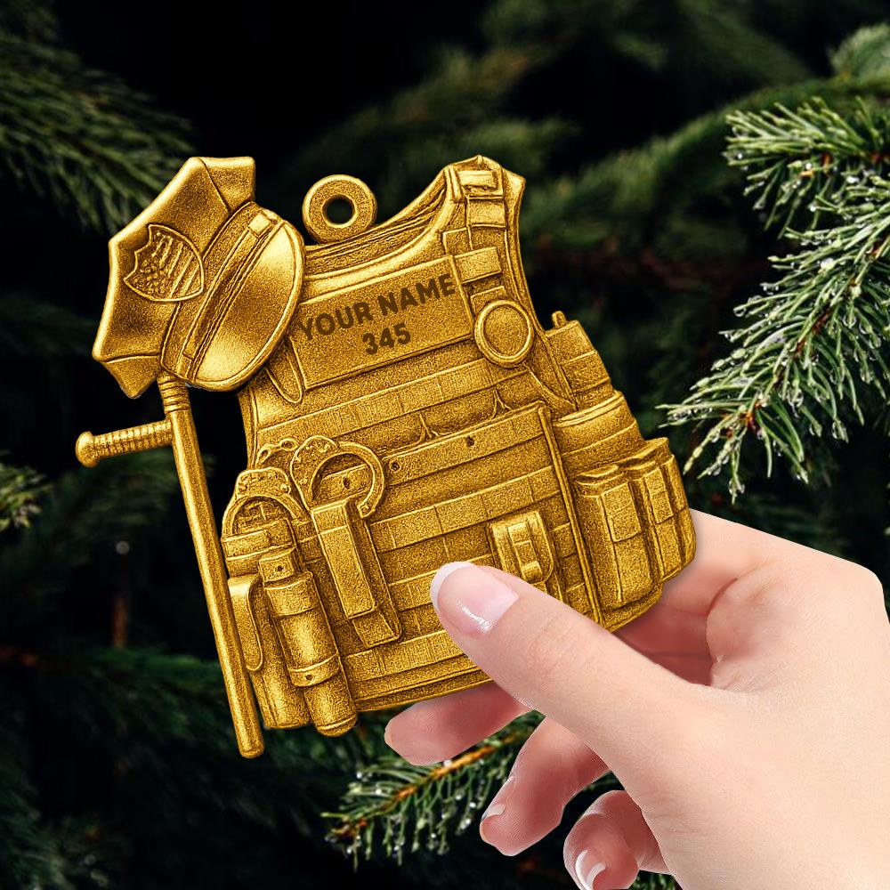 Bulletproof Personalized Ornament Gifts For Police Policeman New Nh00