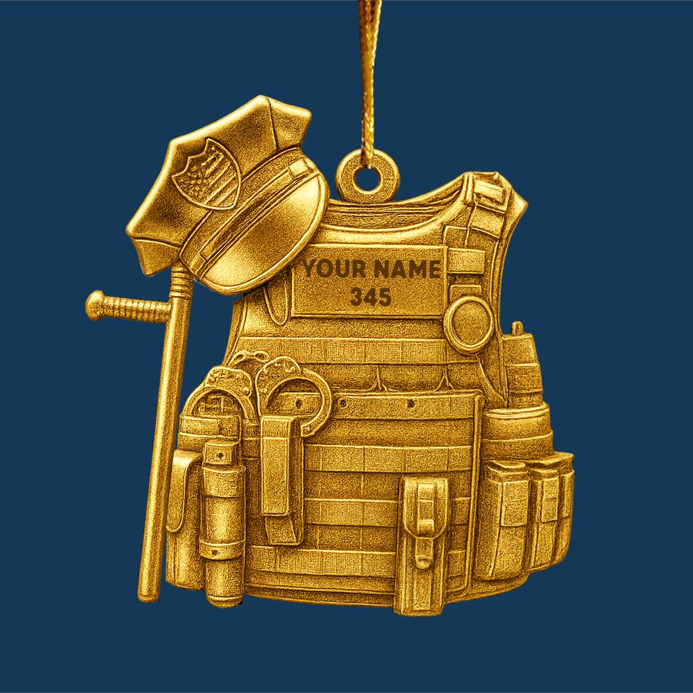 Bulletproof Personalized Ornament Gifts For Police Policeman New Nh00