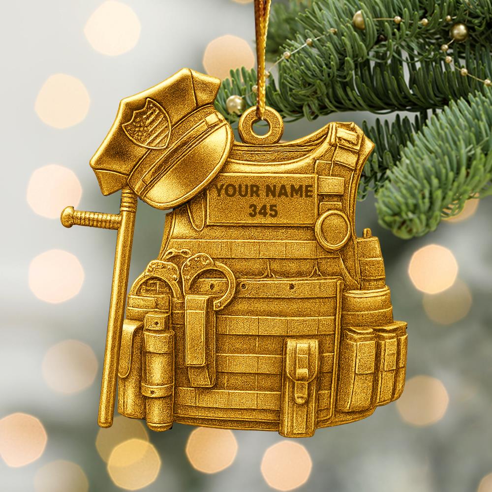 Bulletproof Personalized Ornament Gifts For Police Policeman New Nh00