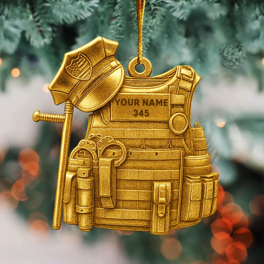 Bulletproof Personalized Ornament Gifts For Police Policeman New Nh00