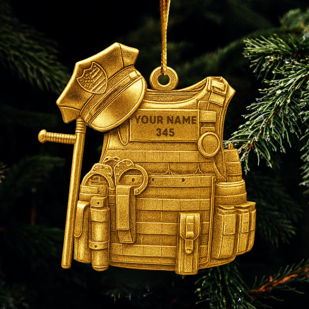 Bulletproof Personalized Ornament Gifts For Police Policeman New Nh00
