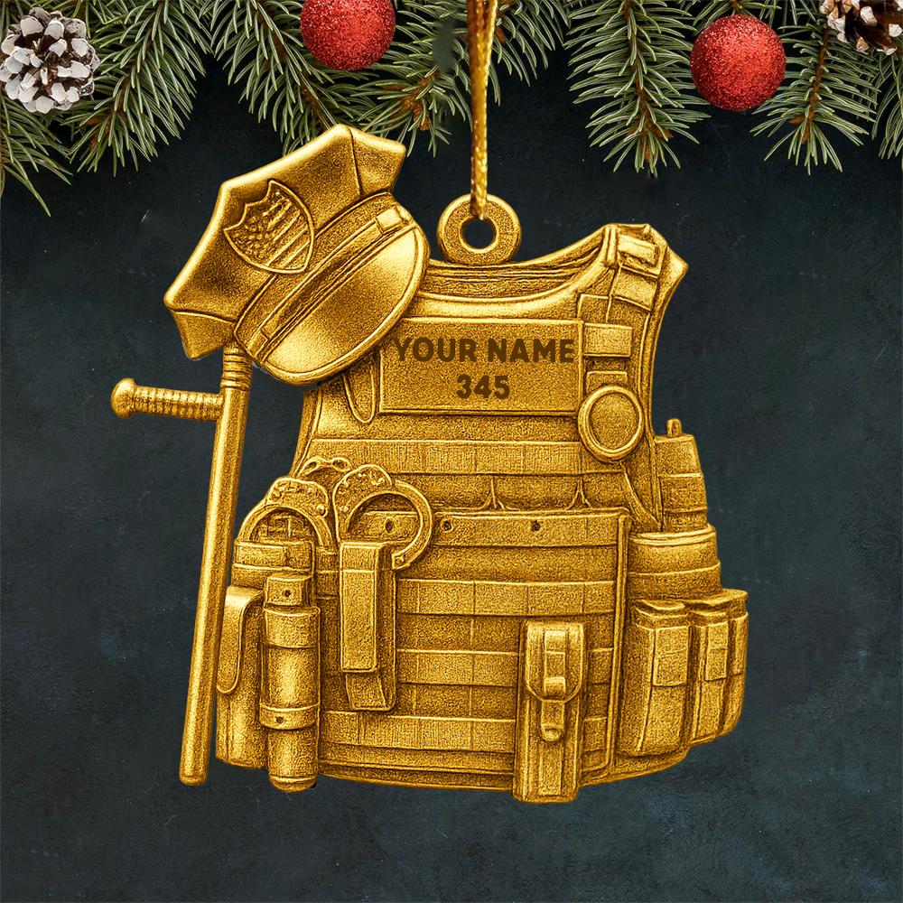 Bulletproof Personalized Ornament Gifts For Police Policeman New Nh00