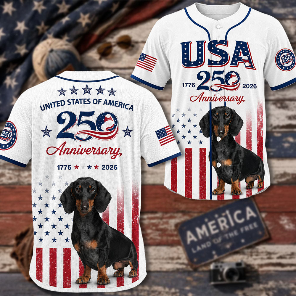 Custom Upload Photo USA 250 Anniversary Black Angus Baseball Jersey, Patriotic Cattle Farmer Shirt, 1776–2026 July 4th, Patriotic Gift