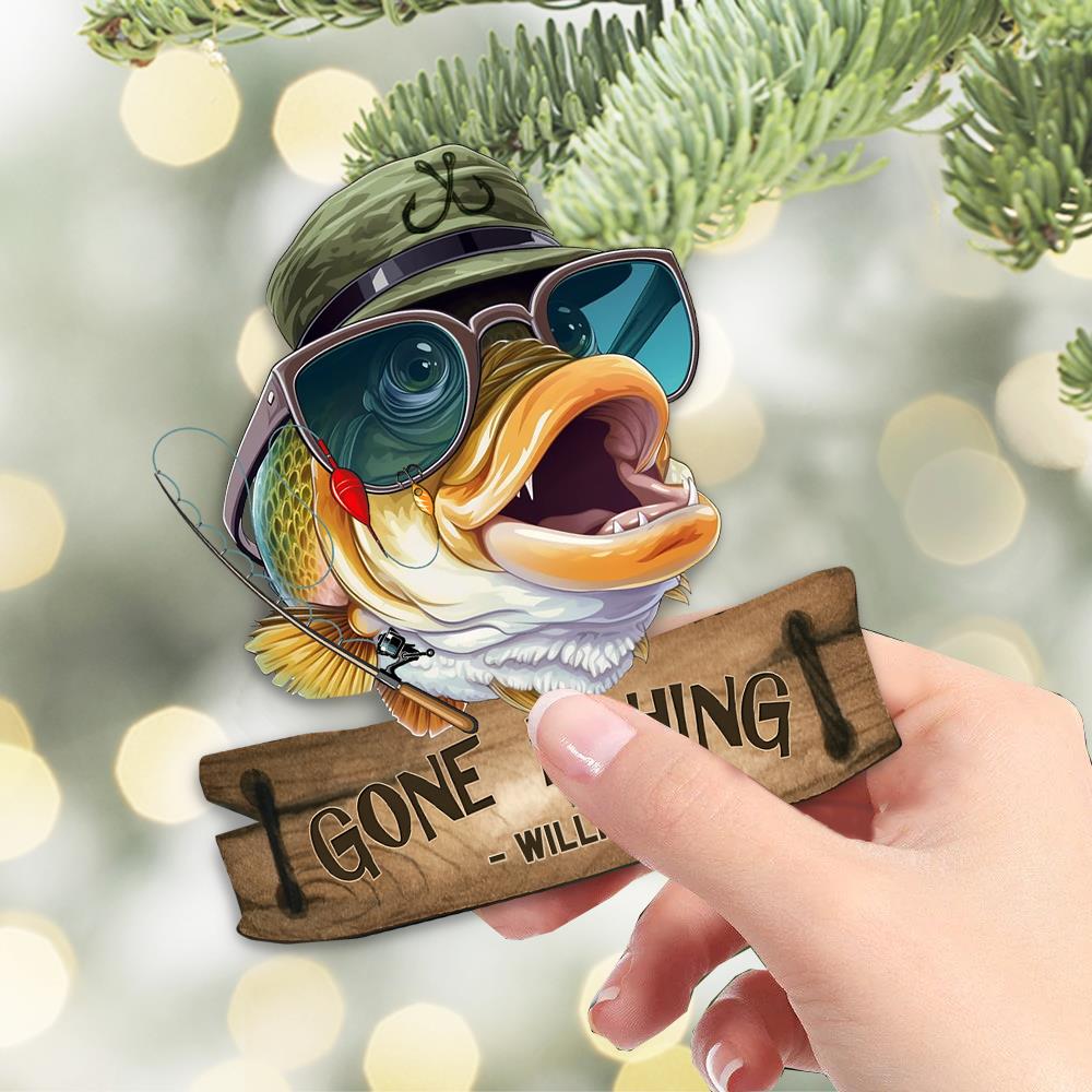 Gone Fishing Fishing Bass Fish Fisherman - Personalized Acrylic Ornament Nh00