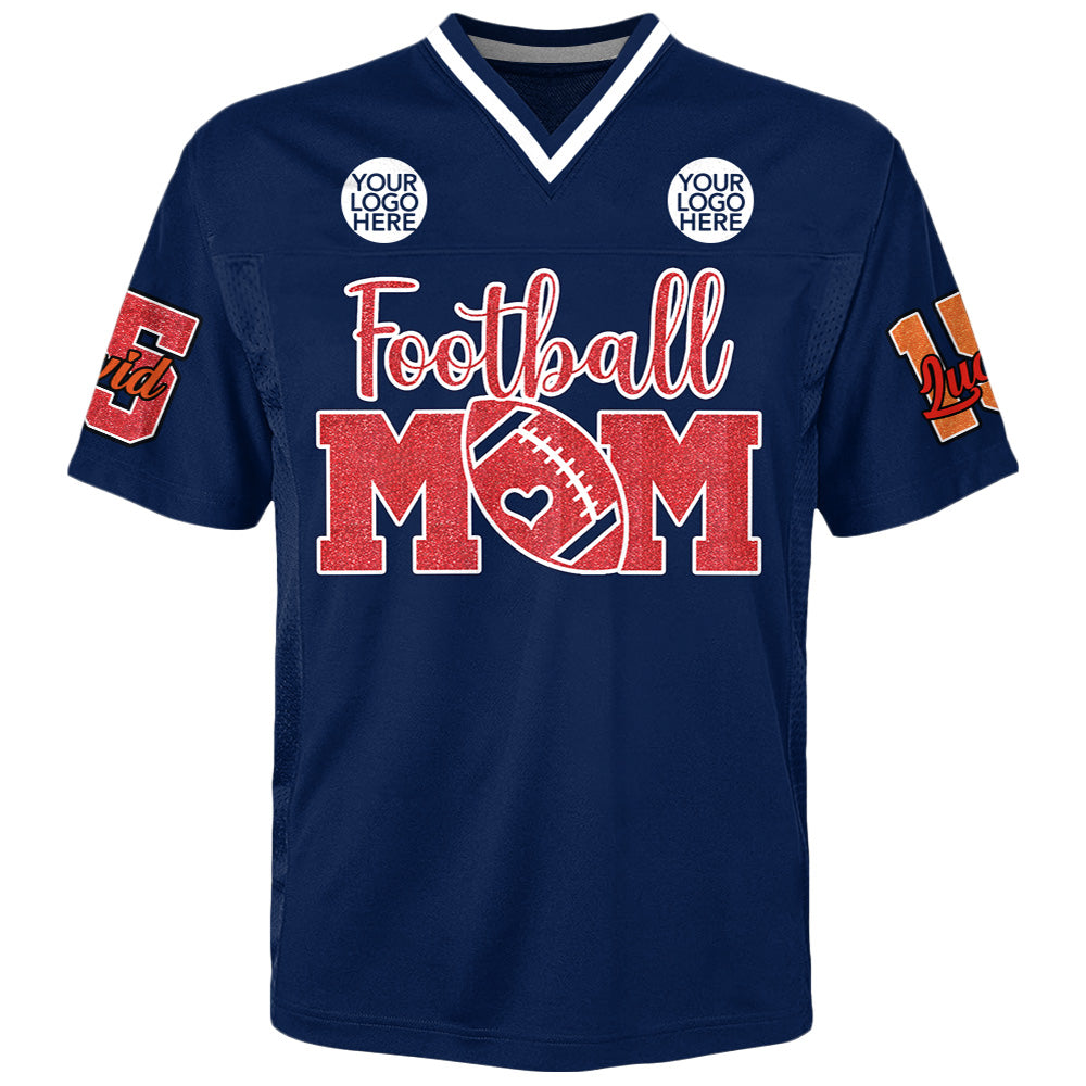 Football Mom of 2 – I Will Always Be Your Biggest Fan ,Custom Clipart Football Jersey ,Personalized Jersey for Football Family Na02 Li29
