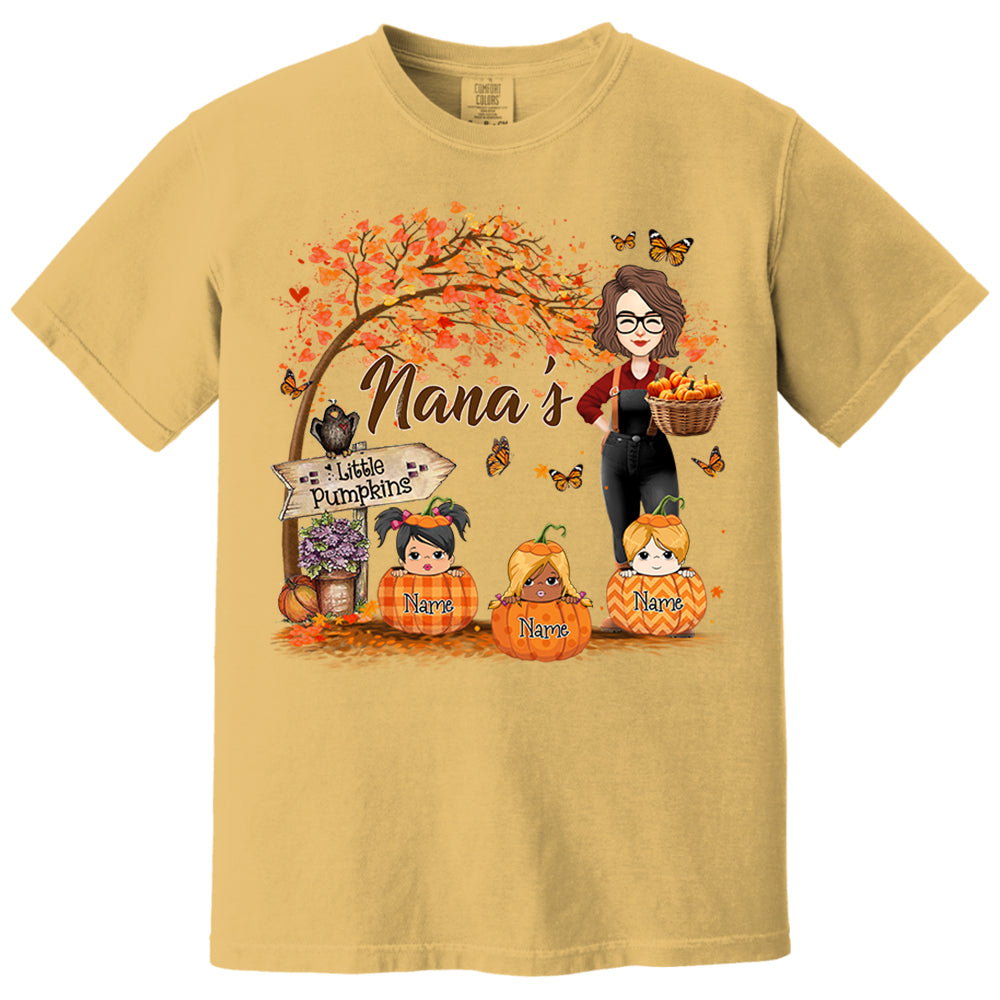 Personalized Grandma's Little Pumpkin Autumn Shirt New Nh00