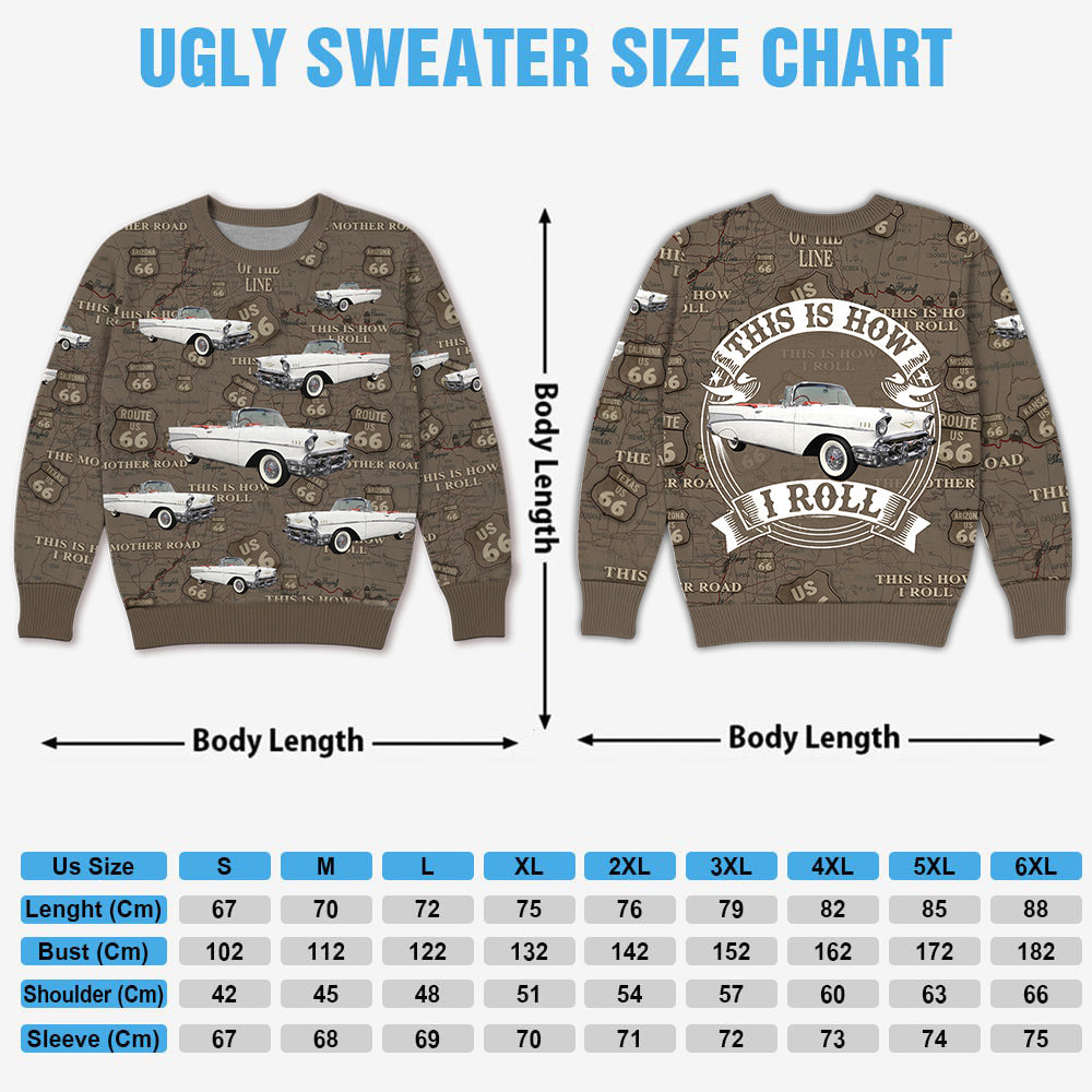This Is How I Roll - Custom Vehicle Photo Upload Car Route 66 Ugly Sweater A2110