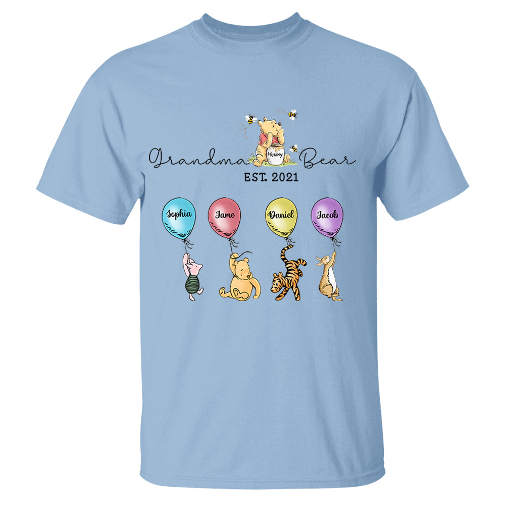 Grandma Bear And Grandkids - Personalized Shirt For Grandma Pt99