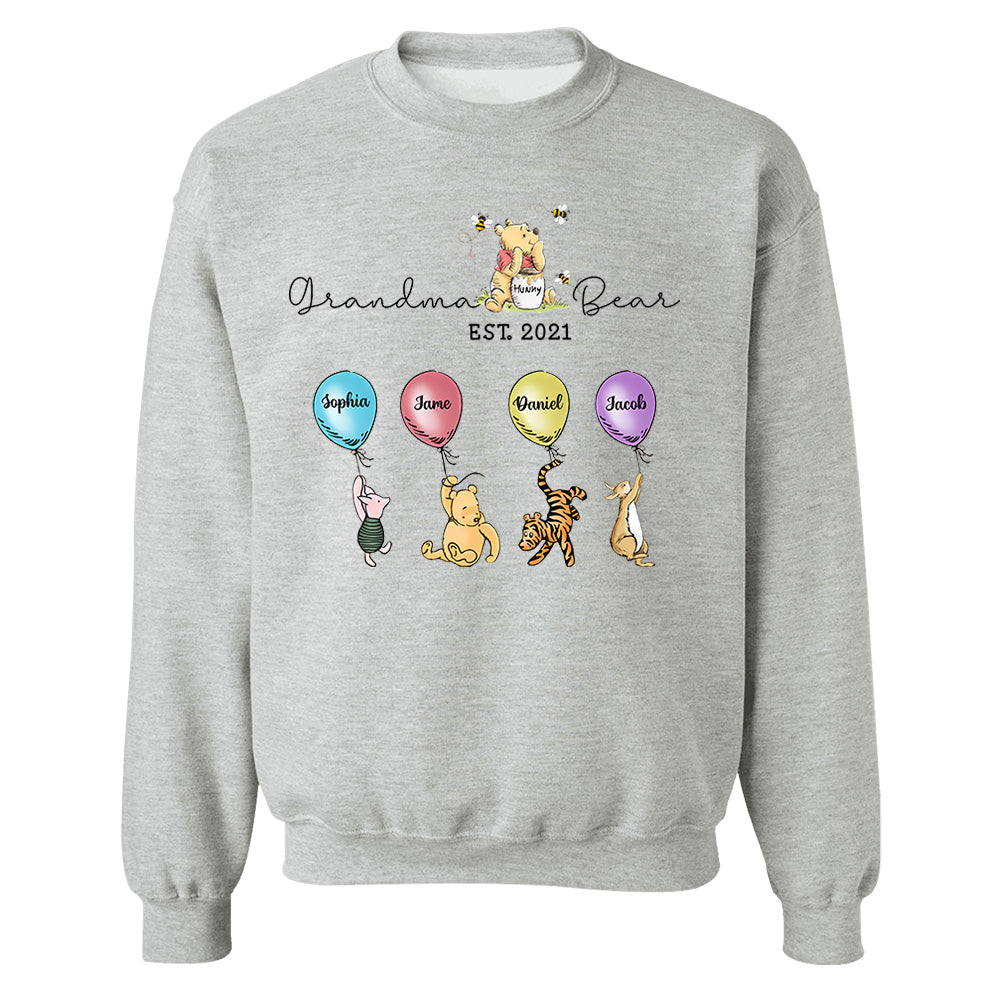 Grandma Bear And Grandkids - Personalized Shirt For Grandma Pt99