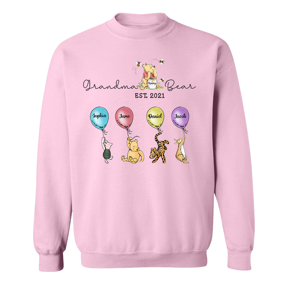 Grandma Bear And Grandkids - Personalized Shirt For Grandma Pt99