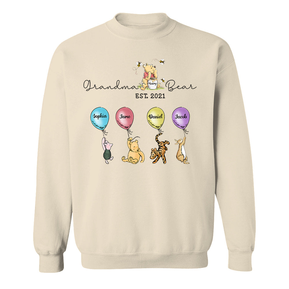 Grandma Bear And Grandkids - Personalized Shirt For Grandma Pt99