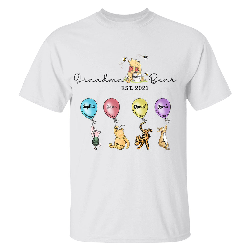 Grandma Bear And Grandkids - Personalized Shirt For Grandma Pt99