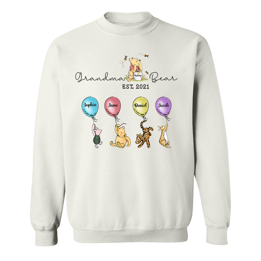 Grandma Bear And Grandkids - Personalized Shirt For Grandma Pt99