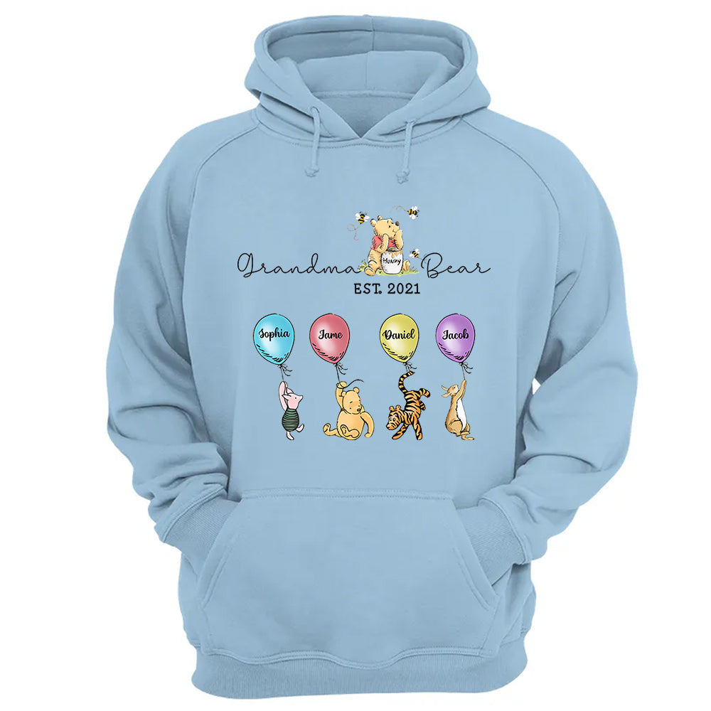 Grandma Bear And Grandkids - Personalized Shirt For Grandma Pt99