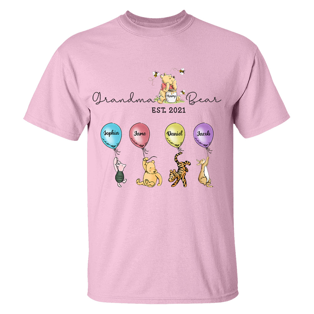 Grandma Bear And Grandkids - Personalized Shirt For Grandma Pt99