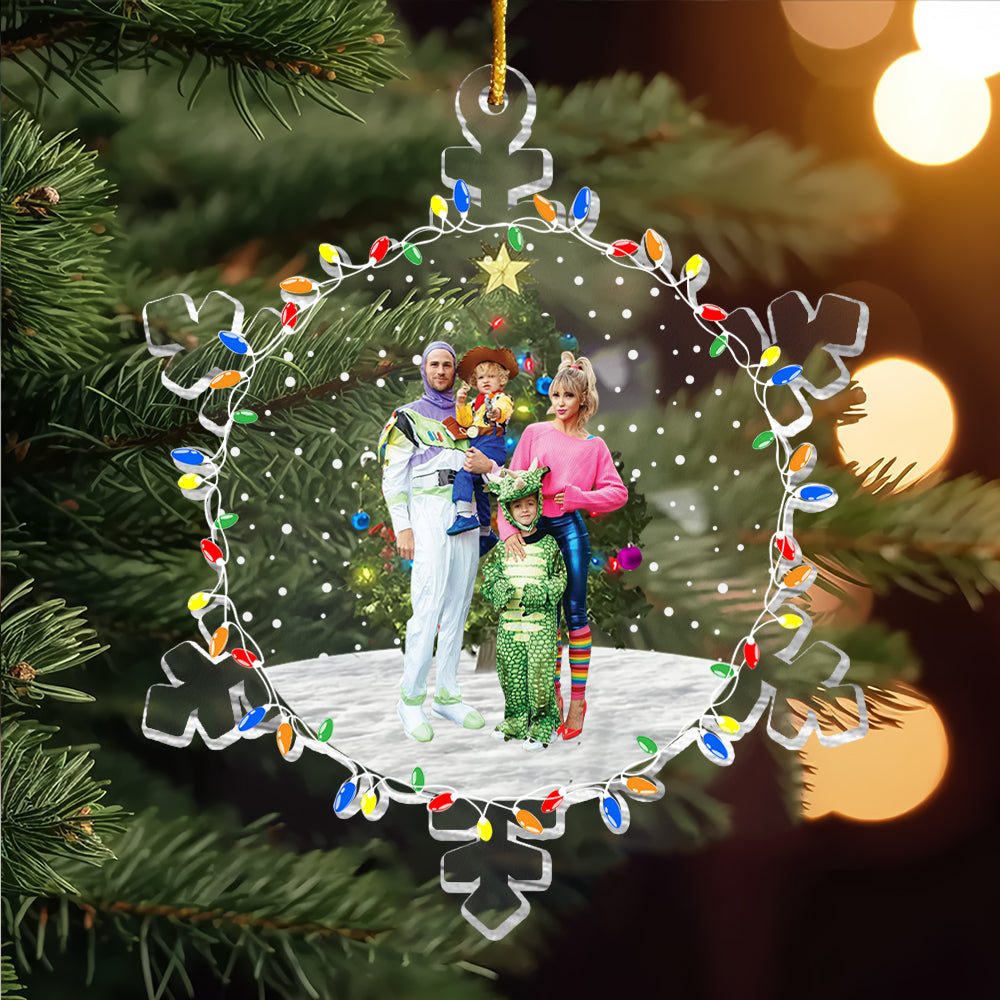 Snowflakes Custom Photo Family, Friends - Personalized Acrylic Photo Ornament