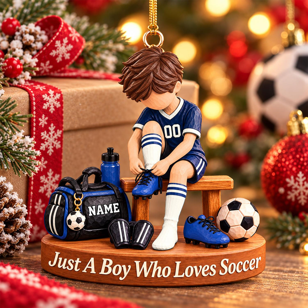 Personalized Soccer Player Ornament, Custom Name Soccer Player Gift Vr1 Hv01