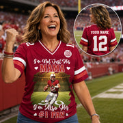 I’m Not Just His Mom I’m Also His #1 Fan, Personalized Football Mom Jersey, Custom Player Photo & Number, Gift for Football Mom Na02