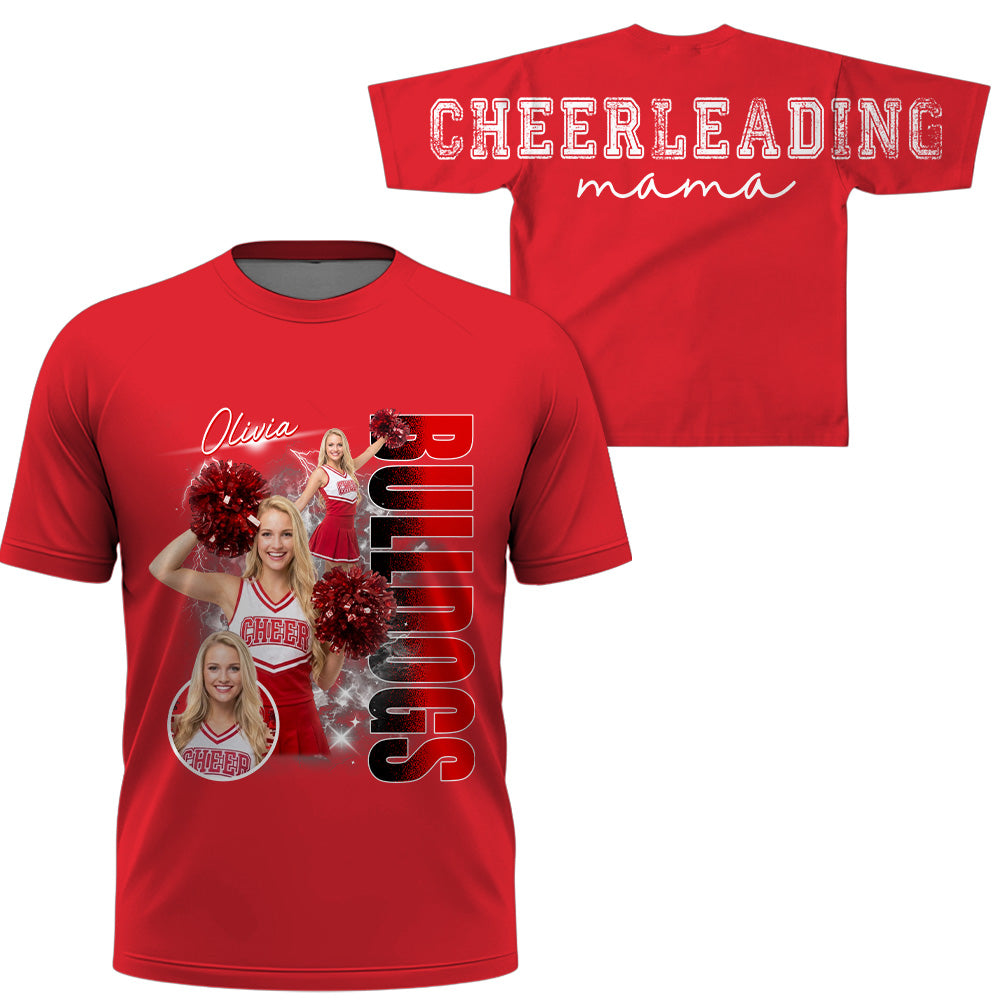 Personalized Chearleading Mom Sweatshirt, Custom Large Back Graphic Cheer, Gift For Cheer Mom Cheerleader Lovers MI209 VH01