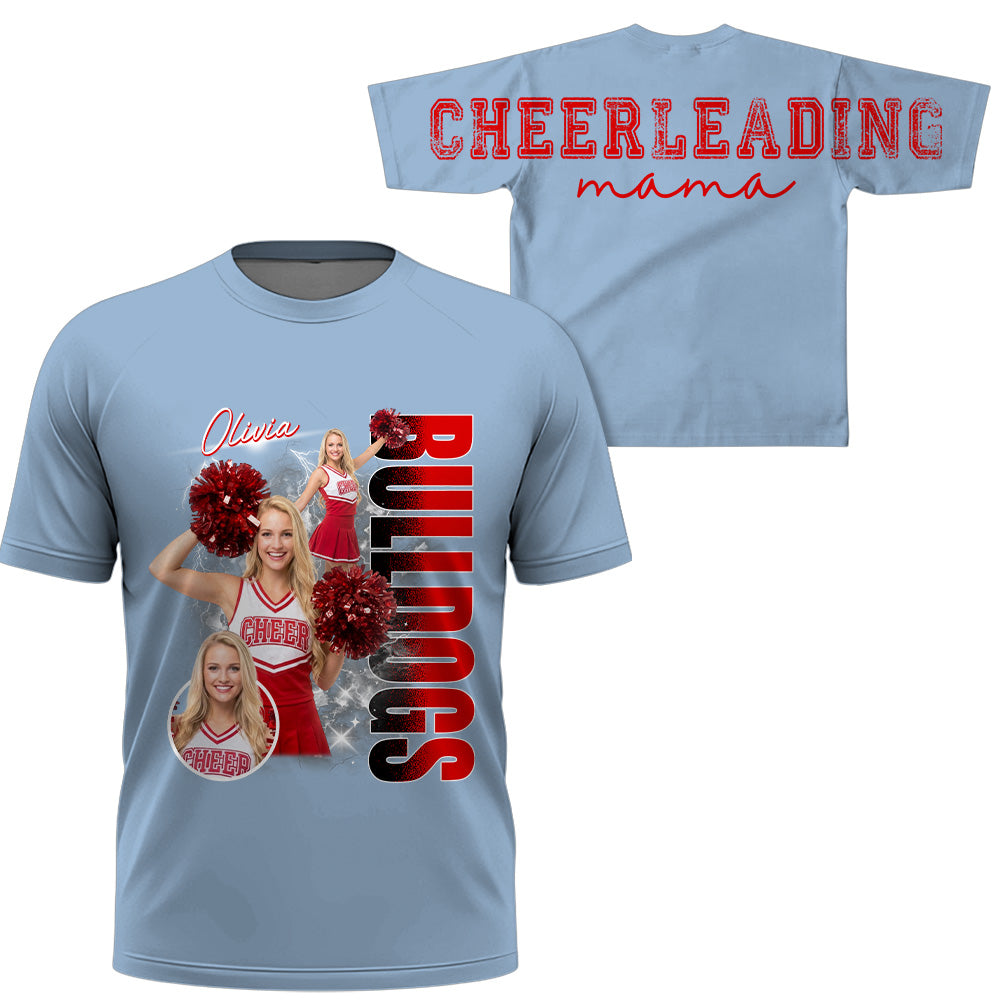 Personalized Chearleading Mom Sweatshirt, Custom Large Back Graphic Cheer, Gift For Cheer Mom Cheerleader Lovers MI209 VH01