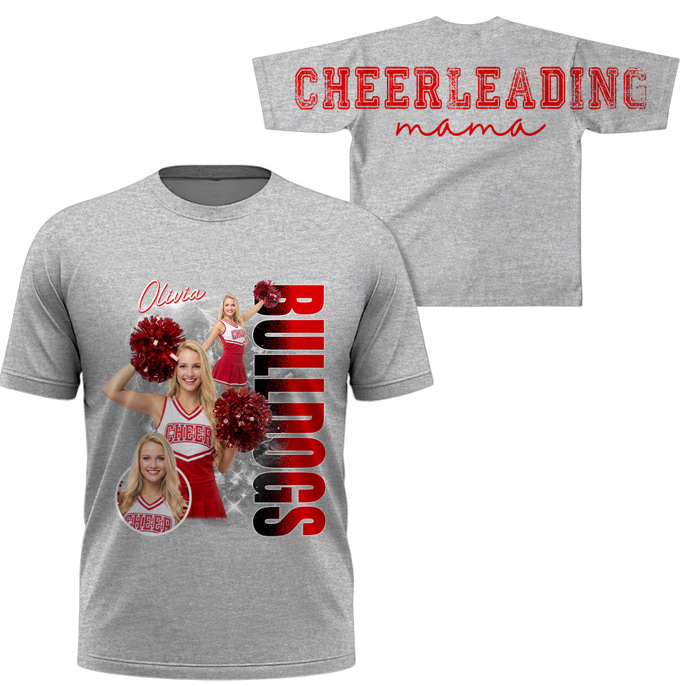 Personalized Chearleading Mom Sweatshirt, Custom Large Back Graphic Cheer, Gift For Cheer Mom Cheerleader Lovers MI209 VH01
