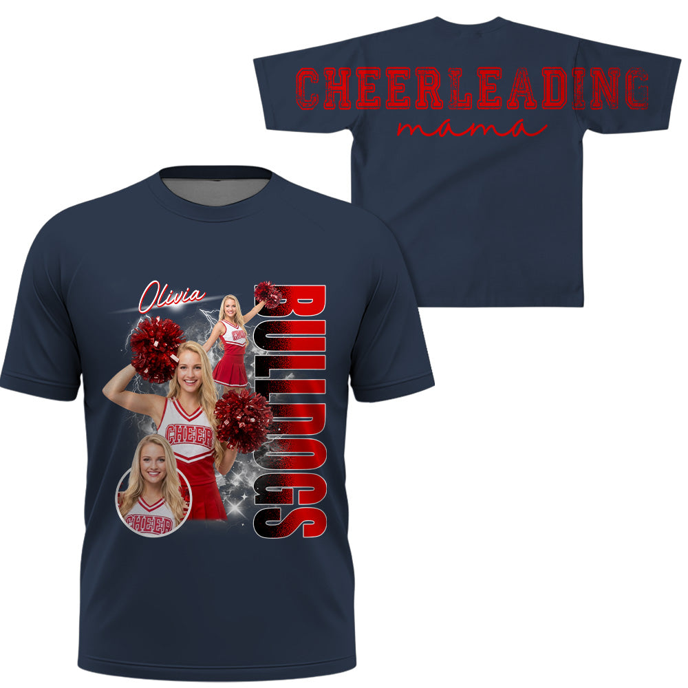 Personalized Chearleading Mom Sweatshirt, Custom Large Back Graphic Cheer, Gift For Cheer Mom Cheerleader Lovers MI209 VH01