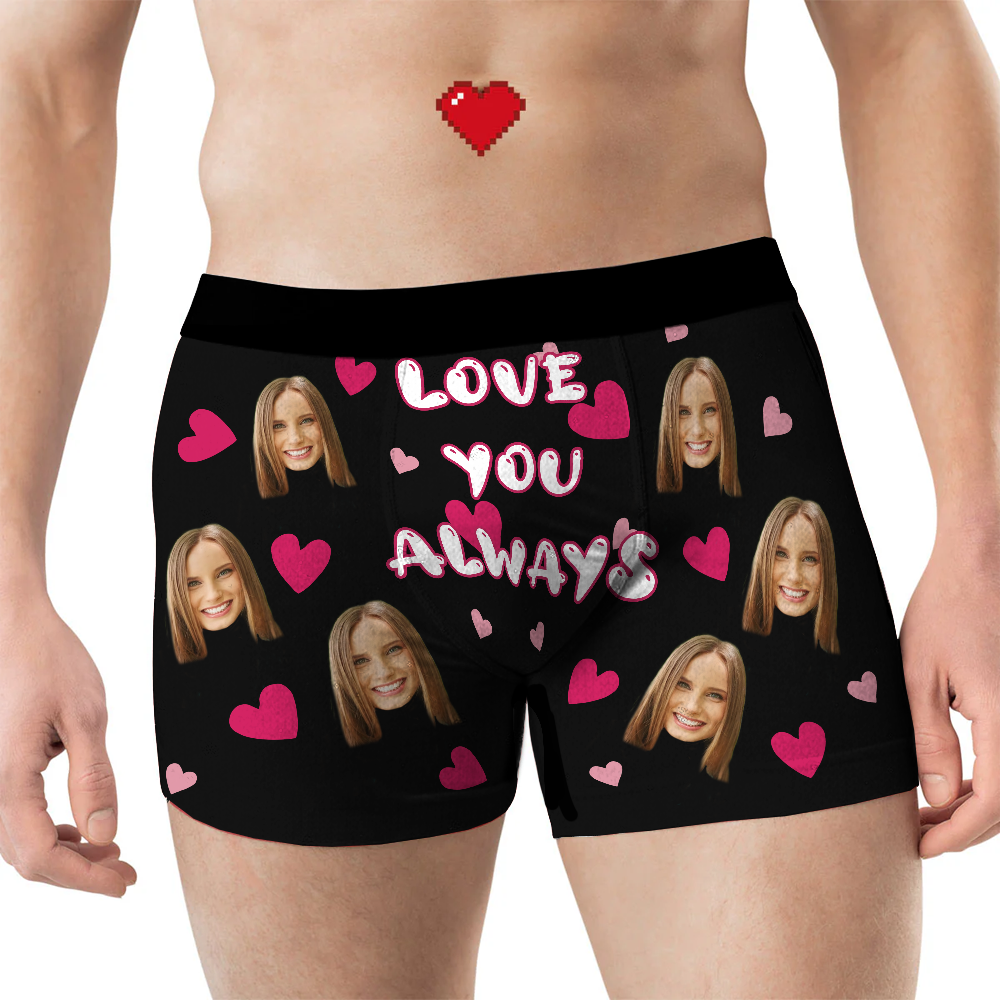 I Love You Always - Personalized Photo Men's Boxer Briefs
