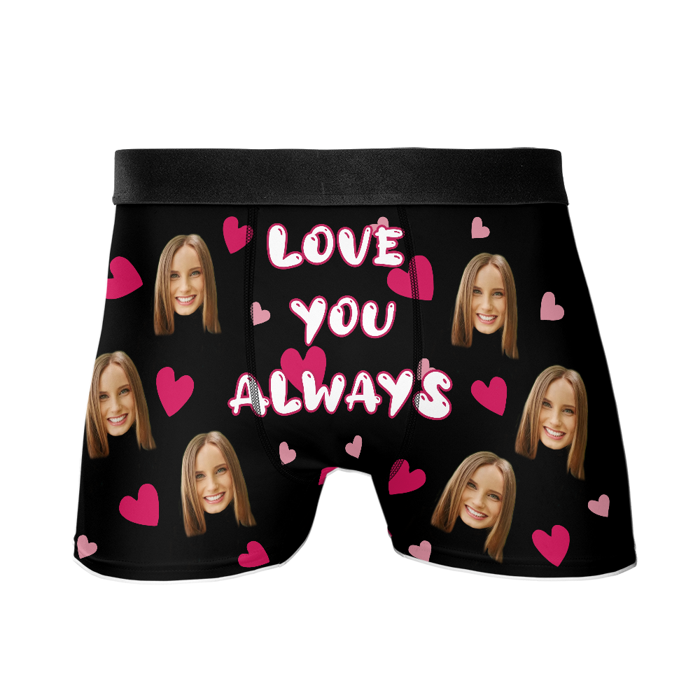 I Love You Always - Personalized Photo Men's Boxer Briefs