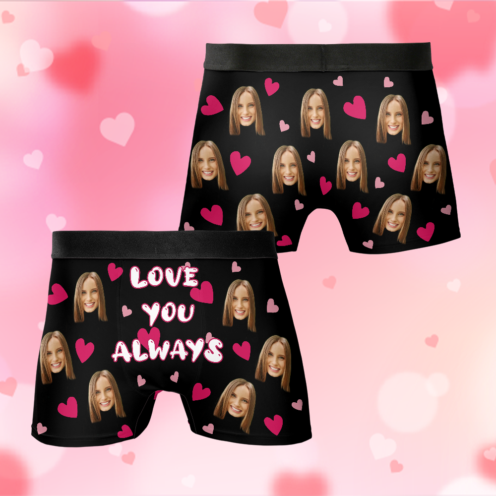 I Love You Always - Personalized Photo Men's Boxer Briefs